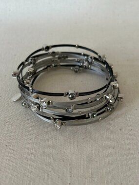 Cookie Lee Multi-Strand Crystal Wire Bracelets